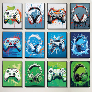 Gaming Prints, Set of 12 Mega Bundle, Gaming Posters, Gaming Wall Art, Gaming Room Decor, Gamer Gift, Games Room Art, Boys Bedroom DIGITAL