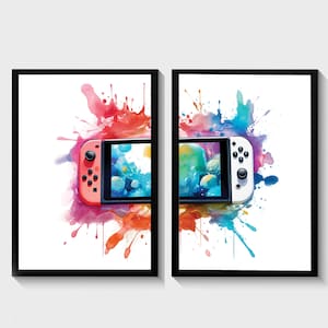 Retro Gaming Prints, Gaming Poster, Gaming Wall Art Set of 2, Gaming Room Decor, Games Room Art, Boys Bedroom Decor, Video Game Print