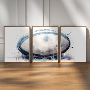 Rugby Wall Art Prints, Set of 3 Rugby Prints, Boys Bedroom Decor, Gift For Boys, Rugby Wall Art, Rugby Poster Set, Rugby Art, Teen Room