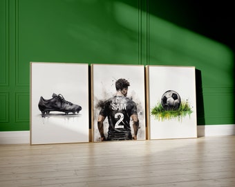 Printable Soccer Wall Art Prints, Custom Soccer Poster, Boys Bedroom Decor, Teen Room Decor, Soccer Gifts, Gift For Boys, Footballer Gifts