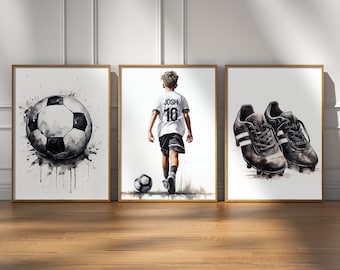 Personalised Football Player Gift, Football Gifts For Boys, Wall Art For Football Fan, Football Gifts For Men, Gift For Son, Football Art