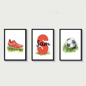 Football Prints - Boys Bedroom Prints - Boys Room - Personalised Football Prints - Teen Room Prints - Gift For Boys - Son Gift - Boys Prints