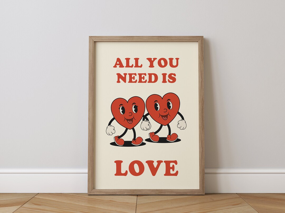 All You Need is Love Print Valentines Printable Valentines Etsy