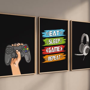Gaming Wall Art Set of 3, Gaming Prints, Gaming Poster, Gaming Room Decor, Gamer Gift, Games Room Art,Boys Bedroom Decor, Video Game Print