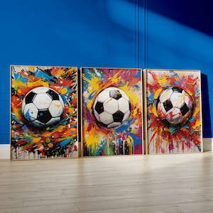 Soccer Prints for Boys, Soccer Player Gift, Football Print Set, Sports Room Decor, Soccer Art, Football Prints, Football Wall Art, Son Gifts