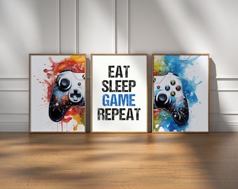 Gaming-Drucke, Gaming-Poster, 3er-Set Graffiti-Gaming-Drucke, Geschenk für Jungen, Jugendzimmer-Drucke, Jungen-Schlafzimmer-Druck, Gamer-Geschenk, Jungen-Schlafzimmer