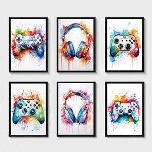 Gaming Prints, Gaming Poster, Gaming Wall Art Set of 6, Gaming Room Decor, Gamer Gift, Games Room Art,Boys Bedroom Decor, Video Game Print