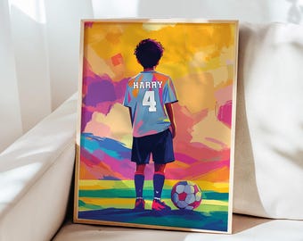 Stampa di calcio, stampa di calcio, regalo per ragazzi, poster di calcio personalizzato, regalo di calcio, regalo di calcio, arredamento per la stanza di calcio, arredamento per la stanza dei ragazzi