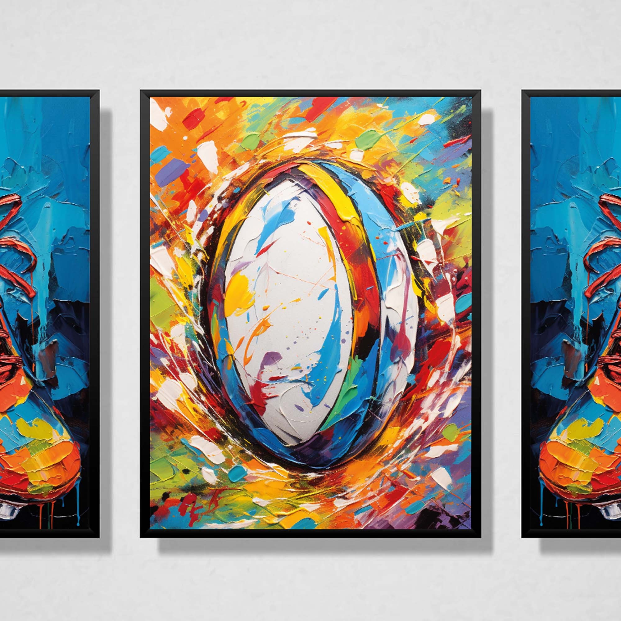 Set of 3 Rugby Prints, Abstract Rugby Art, Rugby Wall Decor, Boys ...
