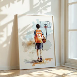 Personalised Basketball Print Basketball Wall Art For Boys Bedroom Digital Basketball Room Decor Teen Room Decor Wall Art For Boys
