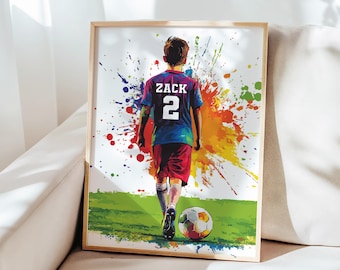 Football Print, Soccer Print, Gift for Boys, Personalised Football Poster, Soccer Gift, Football Gift, Printable Wall Art, Boys Room Decor