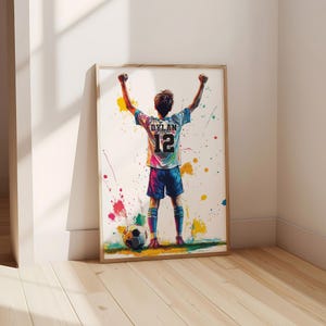 Gepersonaliseerde voetbalprint, voetbalprint, cadeau voor jongens, voetbalposter, voetbalcadeau, voetbalcadeau, afdrukbare muurkunst, jongenskamerdecoratie