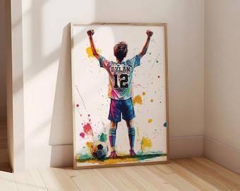 Personalized Football Print, Soccer Print, Gift for Boys, Football Poster, Soccer Gift, Football Gift, Printable Wall Art, Boys Room Decor
