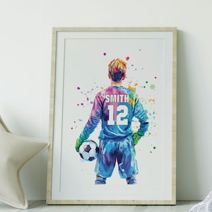Personalised Goalkeeper Gift, Football Gifts for Boys, Goal Keeper Print, Goalkeeper Gift, Soccer Gift, Football Birthday Christmas Gift