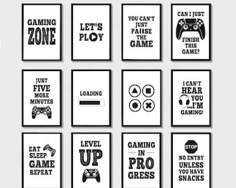 Gaming Prints Set of 20, Gaming Poster, Gaming Wall Art, Gaming Room Decor, Gamer Gift, Games Room Art,Boys Bedroom Decor, Video Game Print