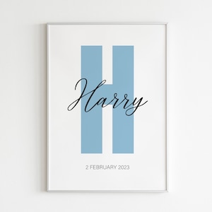 Benutzerdefinierter Anfangsdruck, Name druckbar, personalisierter Namensdruck, personalisierter Anfangsnamensdruck, Namensdruck, Kinderzimmerdruck, benutzerdefinierter Geburtsdruck