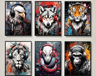 Conjunto de 6 impresiones de arte de pared de juegos, póster de juegos, arte de jugador, descarga digital, póster de videojuegos, sala de juegos, dormitorio de niños, decoración para hombres