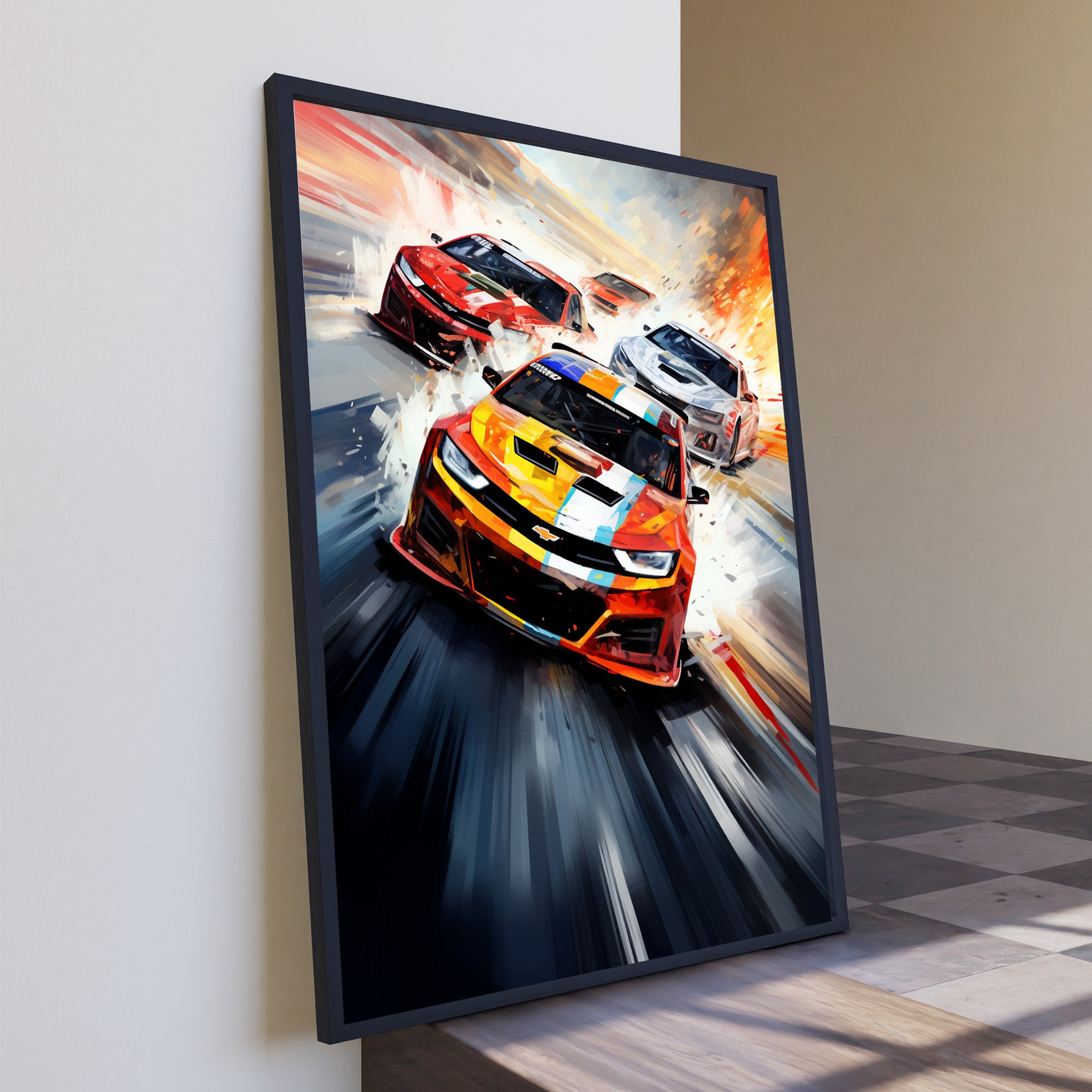 Racing Print, A4 A3 Nascar Racer Wall Art, Digital Download, Boys