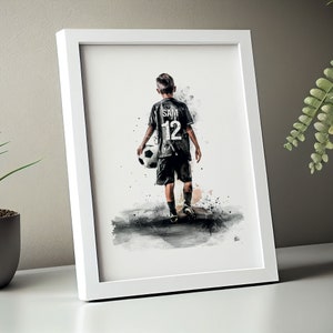 Druckbarer Fußball-Wandkunstdruck, individuelles Fußball-Poster, Jungen-Schlafzimmer-Dekor, Teenager-Zimmer-Dekor, abstrakte Fußball-Geschenke, Fußball-Trikot, Fußball-Geschenk