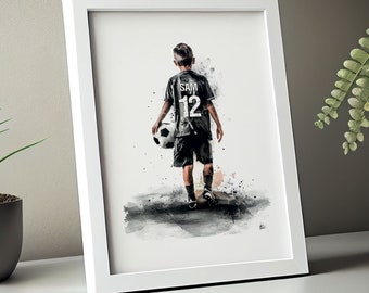 Printable Soccer Wall Art Print, Custom Soccer Poster, Boys Bedroom Decor, Teen Room Decor, Abstract Soccer Gifts, Soccer Jersey,Soccer Gift