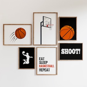 Basketball Gallery Wall Art, Basketball Prints, Basketball Poster, Gift For Boys, Basketball Gift, Boys Bedroom Decor, Basketball Wall Art