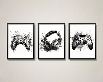Stampa di gioco, set di poster di gioco, set di arte della parete di gioco di 3, arredamento della sala da gioco, regalo del giocatore, arte della sala giochi, arredamento della camera da letto dei ragazzi, stampa del videogioco