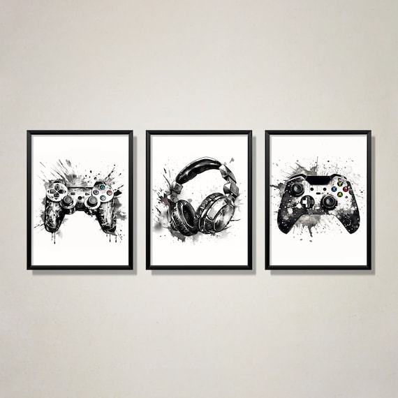 Gaming Print, Gaming Poster Set, Gaming Wall Art Set of 3, Gaming Room Decor, Gamer Gift, Games Room Art,Boys Bedroom Decor,Video Game Print