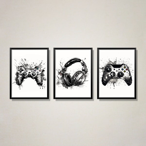 Gaming Print, Gaming Poster Set, Gaming Wall Art Set of 3, Gaming Room Decor, Gamer Gift, Games Room Art,Boys Bedroom Decor,Video Game Print