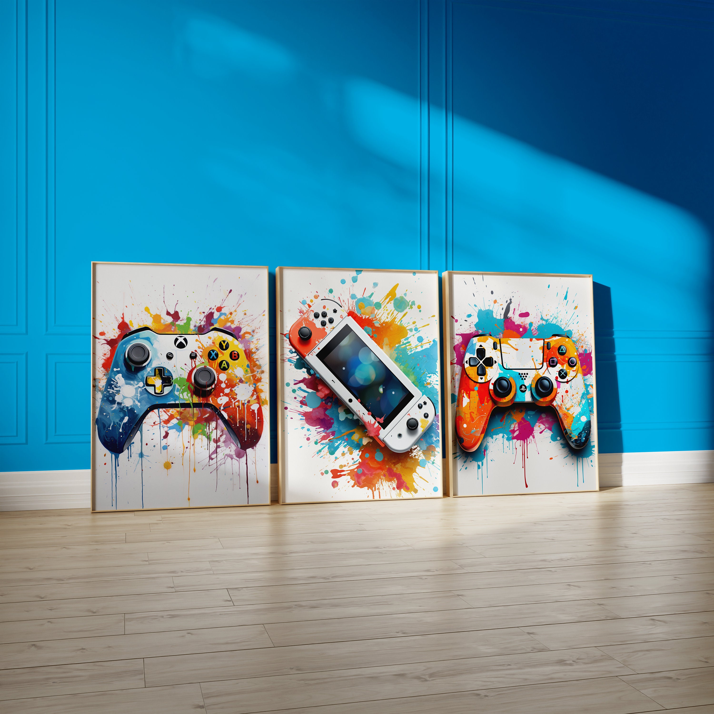 Gaming A3 Posters, Graffiti Gamer Art, Games Room Decor, A3