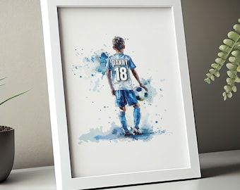 Printable Soccer Wall Art Print, Custom Soccer Poster, Boys Bedroom Decor, Teen Room Decor, Abstract Soccer Gifts, Soccer Jersey,Soccer Gift
