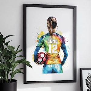 Personalised Goalkeeper Print, Football Gifts for Girls, Goal Keeper Poster, Goalkeeper Gift, Soccer Gift, Football Birthday Christmas Gift