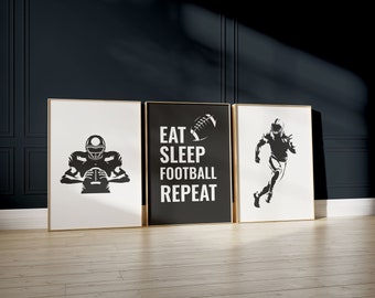 American Football Wall Art, Digital Football Prints, American Football Prints, Football Poster, Boys Bedroom Decor, Gift For Boys Men