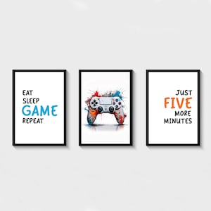 Set of 3 Gaming Posters, Games Room Wall Art, Boys Bedroom Decor, Gaming Poster, Video Games Poster, Gaming Print, Gift For Boys, Gamer Gift