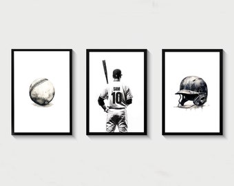 Custom Baseball Poster, Personalized Baseball Jersey, Baseball Print, Boys Bedroom Decor, Baseball Gifts, Baseball Room Decor, Baseball Art