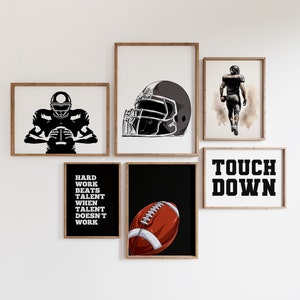 Set of 6 Rugby Wall Art Prints, Rugby Prints, Boys Bedroom Decor, Gift For Boys, Rugby Wall Art, American Football Print, Rugby Art