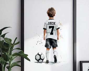 Printable Soccer Wall Art Print, Custom Soccer Poster, Boys Bedroom Decor, Teen Room Decor, Abstract Soccer Gifts, Soccer Jersey,Soccer Gift