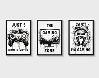 3er Set Gaming Drucke, Gaming Drucke, Graffiti Wandkunst, Gaming Druck Set, Gamer Dekor, Teen Zimmer Drucke, Sohn Geschenk, Bruder, Gaming Poster
