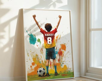 Art mural football, affiche de football personnalisée, décoration de chambre de garçons, impression chambre d'ado, art mural football, impression football, art mural pour garçons
