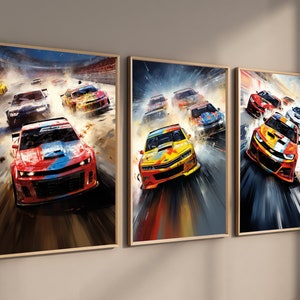 racing wall art prints, A3 A4 racing prints, nascar prints, racer gifts, racing room decor, boys bedroom decor, digital art, nascar gifts