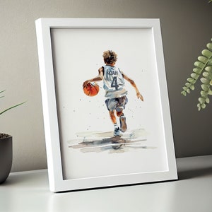 Basketball Wall Art, Basketball Prints, Custom Name Basketball Poster, Boys Room Decor, Kids Room Art, Basketball Posters, Digital Download