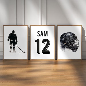 Custom Hockey Poster, Personalized Hockey Jersey, Hockey Print, Boys Bedroom Decor, Hockey Gift, Hockey Room Decor, Hockey Wall Art,Son Gift