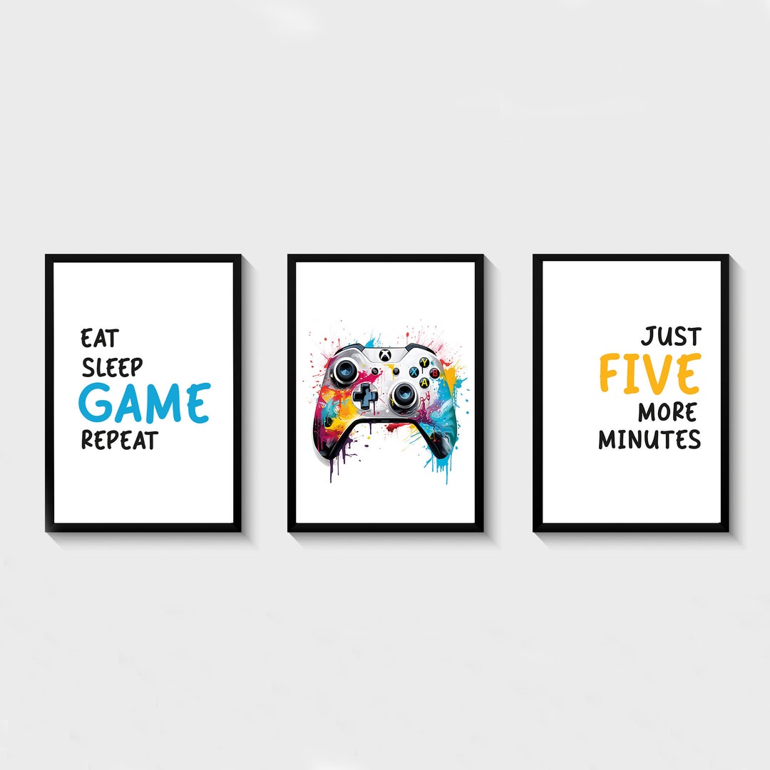 Set of 3 Gaming Prints Games Room Wall Art Boys Bedroom Etsy