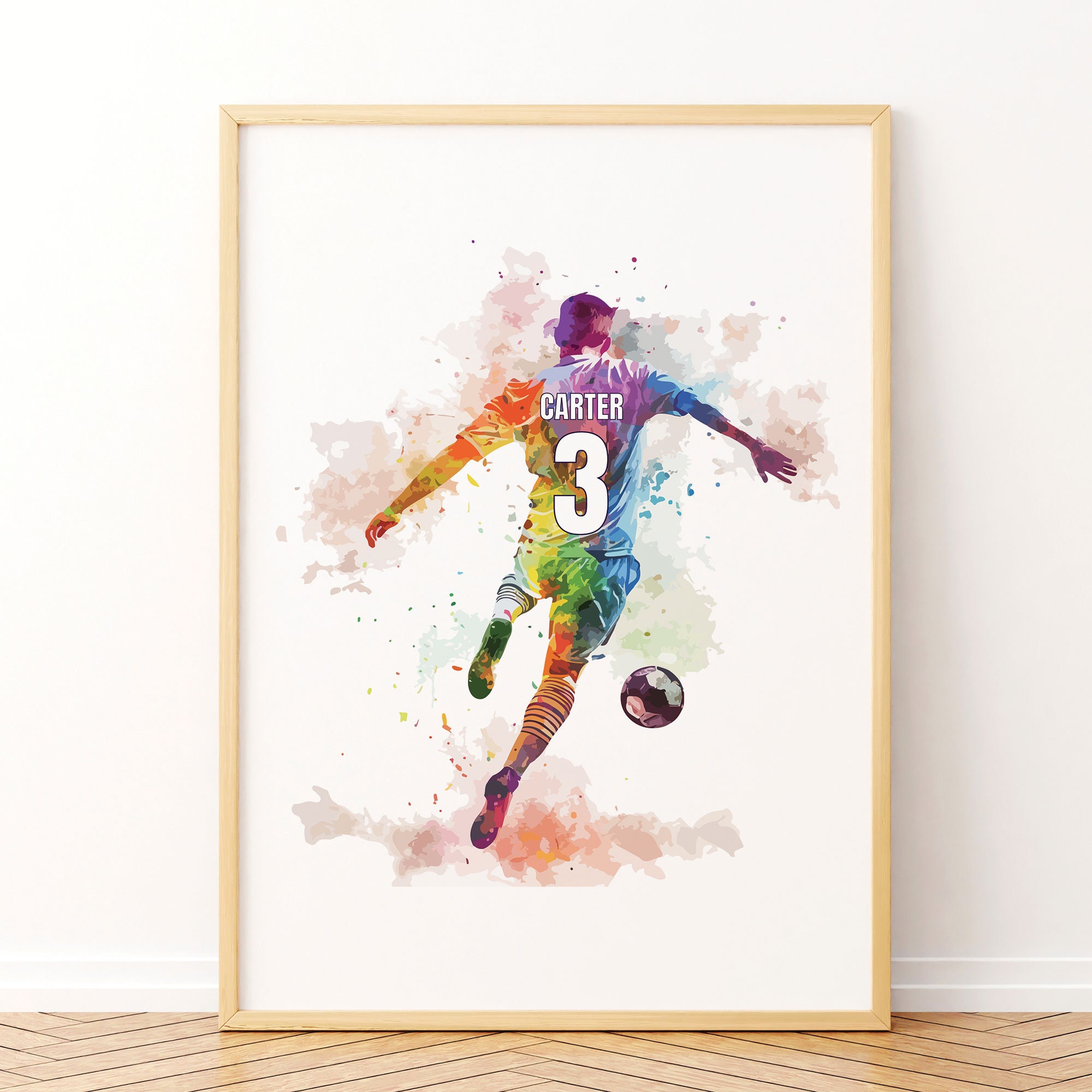 Pintar por números de fútbol, pintar por números adultos con marco, pintar por números para niños, pintura por números fácil de 30 x 40 cm, kit de pintura al óleo pintada a Pintar por números de fútbol, pintar por números adultos con marco, pintar por números para niños, pintura por números fácil de 30 x 40 cm, kit de pintura al óleo pintada a