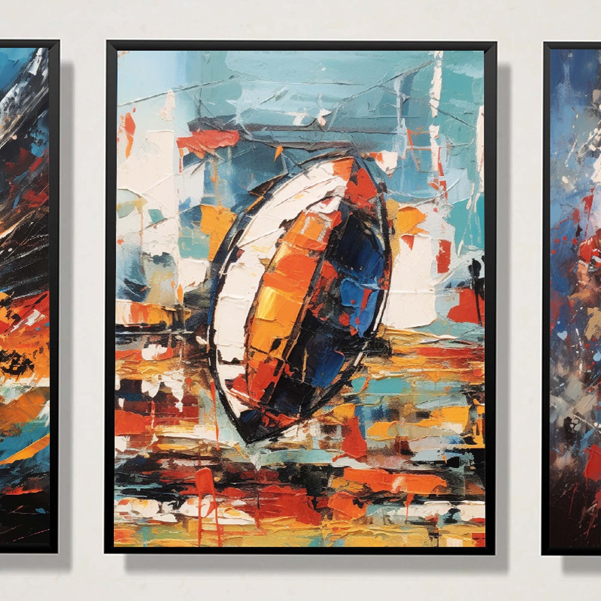 Set of 6 Rugby Prints, Abstract Rugby Wall Art, Rugby Posters, Boys ...