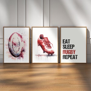 Rugby Prints Set Of 3 Digital Download Gift For Boys Men Rugby Gifts Boys Bedroom Decor Rugby Wall Art Sports Prints Rugby Posters Teen Room