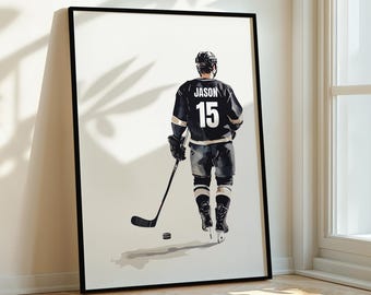 Hockey Print For Boys Bedroom Personalized Hockey Posters Custom Hockey Wall Art Hockey Gift for Boys Room Hockey Art Wall Art For Boys