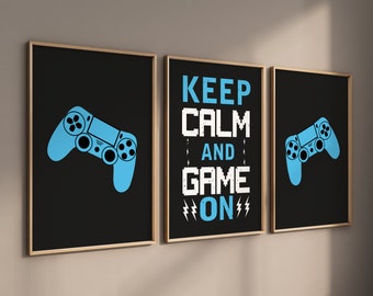 Game Room Decor, Gaming Controller Prints, Boys Room, Gamer Gift, Gaming Wall Art, Video Game Posters, Teen Room, Printable,Digital Download