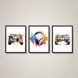 Gaming Prints, Gaming Poster, Gaming Wall Art Set of 3, Gaming Room Decor, Gamer Gift, Games Room Art,Boys Bedroom Decor, Video Game Print