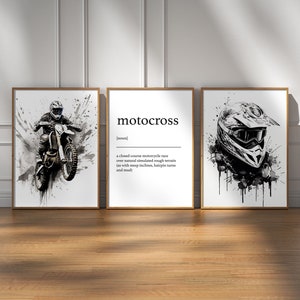 Motocross Print Set, Motocross Wall Art, Digital Download, Motocross Posters, Boys Bedroom Decor, Gift For Boys, Son Gift, Abstract Art