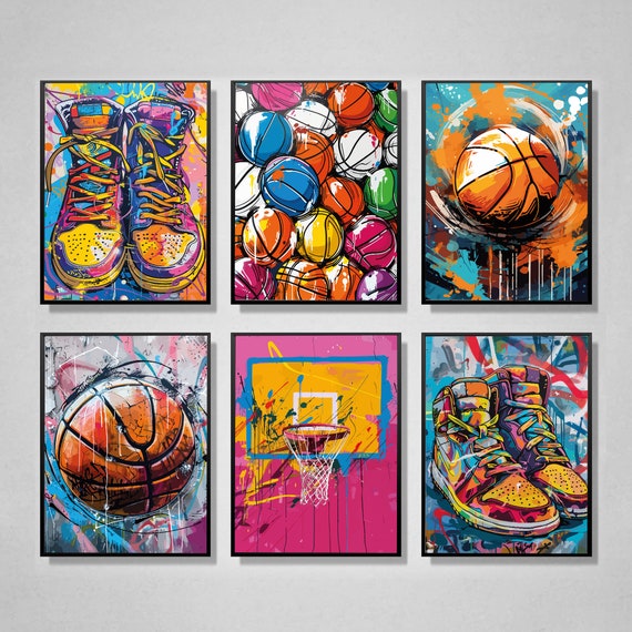 YHXCT Neon Art Poster Print Wall Art Toile Sports Peinture Basketball Star Dunk Photos pour Salon Home Decor Affiches pour Garçons Chambre Tableaux Décorations Murales - 40X60Cmx2 YHXCT Neon Art Poster Print Wall Art Toile Sports Peinture Basketball Star Dunk Photos pour Salon Home Decor Affiches pour Garçons Chambre Tableaux Décorations Murales - 40X60Cmx2